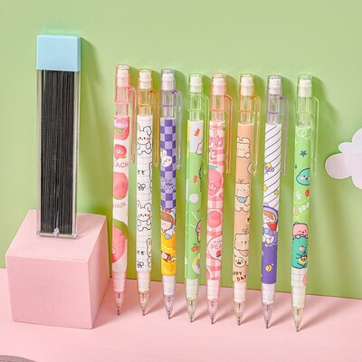 8 komada, automatska olovka za crtanje i jezgra olovke od 0,5 mm, mehanička olovka, piše glatko bez prljanja ruku