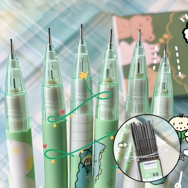 8 komada, automatska olovka za crtanje i jezgra olovke od 0,5 mm, mehanička olovka, piše glatko bez prljanja ruku