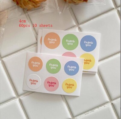60 de bucăți autocolante de mulțumire 5*6 cm etichete adezive pentru afaceri mici pentru plic, petrecere de nuntă, pungă de ambalare pentru coacere