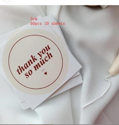 60 de bucăți autocolante de mulțumire 5*6 cm etichete adezive pentru afaceri mici pentru plic, petrecere de nuntă, pungă de ambalare pentru coacere