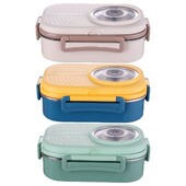 1 kom. Prijenosne Bento kutije Novo 1000 ML sa zdjelom za juhu Posuda za ručak koja se može slagati na jednu drugu Posuda za užinu od nehrđajućeg čelika 304 za odrasle