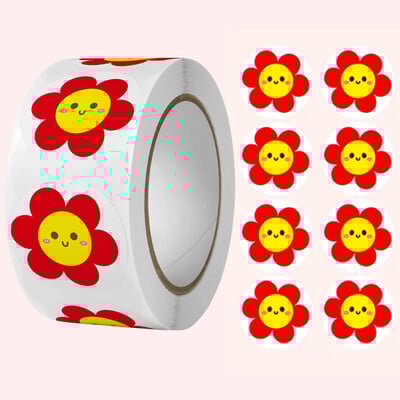 500 de bucăți autocolant cu recompensă cu flori pentru copii, jurnal pentru albume de însemnări, autocolante decorative, sigilii pentru cadouri, autocolante pentru profesori, aprovizionare pentru clasă