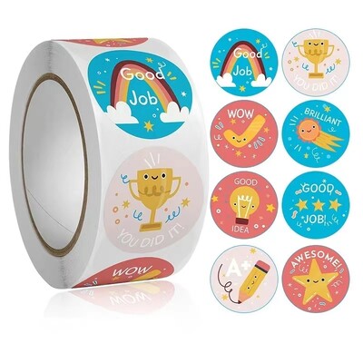 500 de bucăți autocolant cu recompensă cu flori pentru copii, jurnal pentru albume de însemnări, autocolante decorative, sigilii pentru cadouri, autocolante pentru profesori, aprovizionare pentru clasă