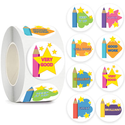 500 de bucăți autocolant cu recompensă cu flori pentru copii, jurnal pentru albume de însemnări, autocolante decorative, sigilii pentru cadouri, autocolante pentru profesori, aprovizionare pentru clasă