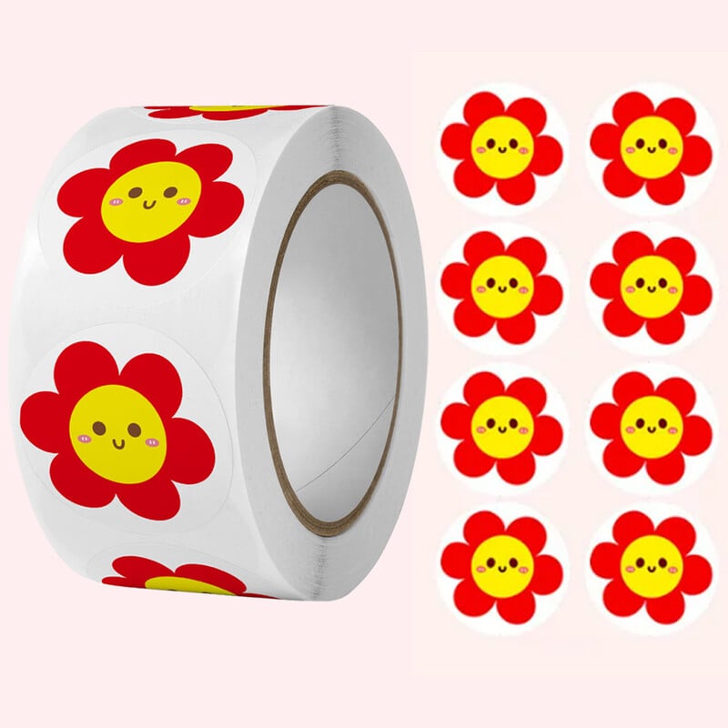 500 de bucăți autocolant cu recompensă cu flori pentru copii, jurnal pentru albume de însemnări, autocolante decorative, sigilii pentru cadouri, autocolante pentru profesori, aprovizionare pentru clasă