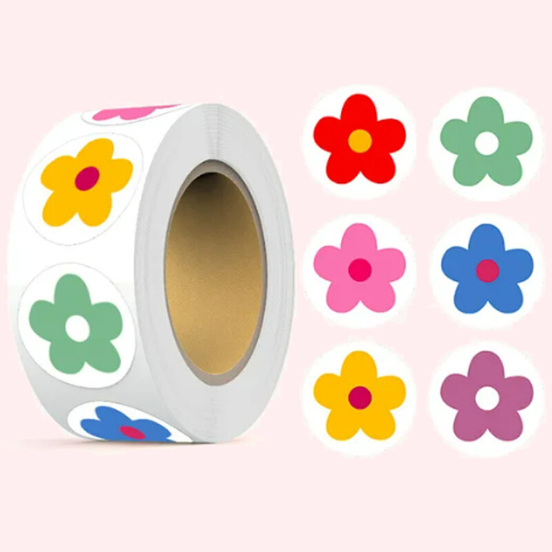 500 de bucăți autocolant cu recompensă cu flori pentru copii, jurnal pentru albume de însemnări, autocolante decorative, sigilii pentru cadouri, autocolante pentru profesori, aprovizionare pentru clasă