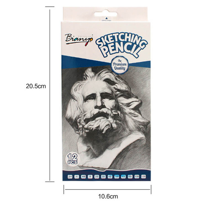 Set de creioane pentru schiță, 12 buc./cutie, instrumente pentru începători, studenți, pictură, perii profesionale pentru schiță