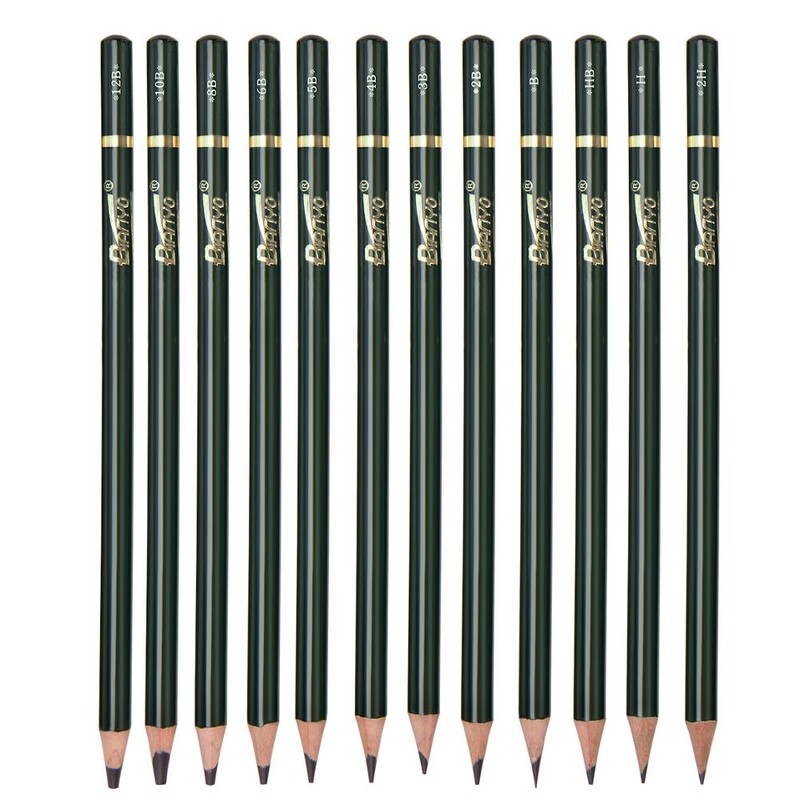 Set de creioane pentru schiță, 12 buc./cutie, instrumente pentru începători, studenți, pictură, perii profesionale pentru schiță