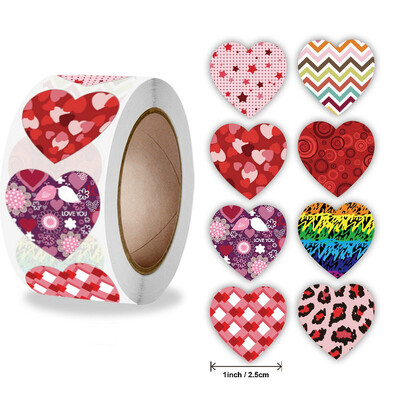 ΝΕΟ 50-100-500 ΤΕΜ. Χειροτεχνία για την ημέρα του Αγίου Βαλεντίνου Αυτοκόλλητο Καρδιά σε σχήμα καρδιάς δώρα γάμου επαγγελματική διακόσμηση Αυτοκόλλητη ετικέτα