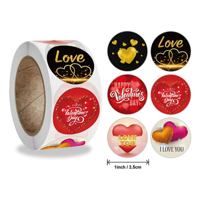 ΝΕΟ 50-100-500 ΤΕΜ. Χειροτεχνία για την ημέρα του Αγίου Βαλεντίνου Αυτοκόλλητο Καρδιά σε σχήμα καρδιάς δώρα γάμου επαγγελματική διακόσμηση Αυτοκόλλητη ετικέτα