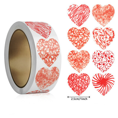 ΝΕΟ 50-100-500 ΤΕΜ. Χειροτεχνία για την ημέρα του Αγίου Βαλεντίνου Αυτοκόλλητο Καρδιά σε σχήμα καρδιάς δώρα γάμου επαγγελματική διακόσμηση Αυτοκόλλητη ετικέτα