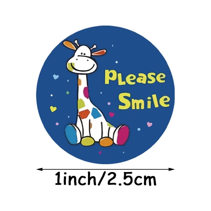 Autocolant de recompensă 100/500 de bucăți Bun pentru profesori și copii Băieți Fată Jucărie Autocolant decorativ pe rolă 8 modele Autocolant cu animale din desene animate