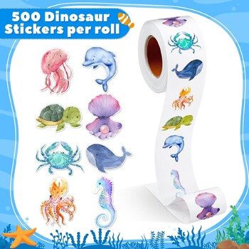 100-500 τμχ Νέο Cartoon Marine Animal Park Dolphin Stickers for Kids Επιβράβευση δασκάλου Encourage Sealing Label Stationery Sticker