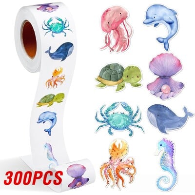 100-500 τμχ Νέο Cartoon Marine Animal Park Dolphin Stickers for Kids Επιβράβευση δασκάλου Encourage Sealing Label Stationery Sticker