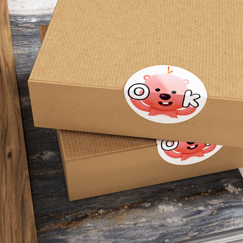 500 buc/rolă Autocolant cu buclă de castor mic coreeană din desene animate drăguț pentru pachet de emoticoane autocolante pentru laptop, cărți cu apă, mobil, jucărie cadou pentru copii