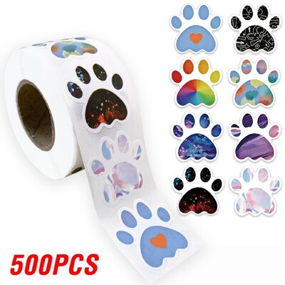 100-500 komada slatkih šarenih naljepnica s otiskom šape Rođendanski poklon Dekoracija Pečaćenje naljepnica za šape Naljepnice Nagrada učitelja Dječje naljepnice