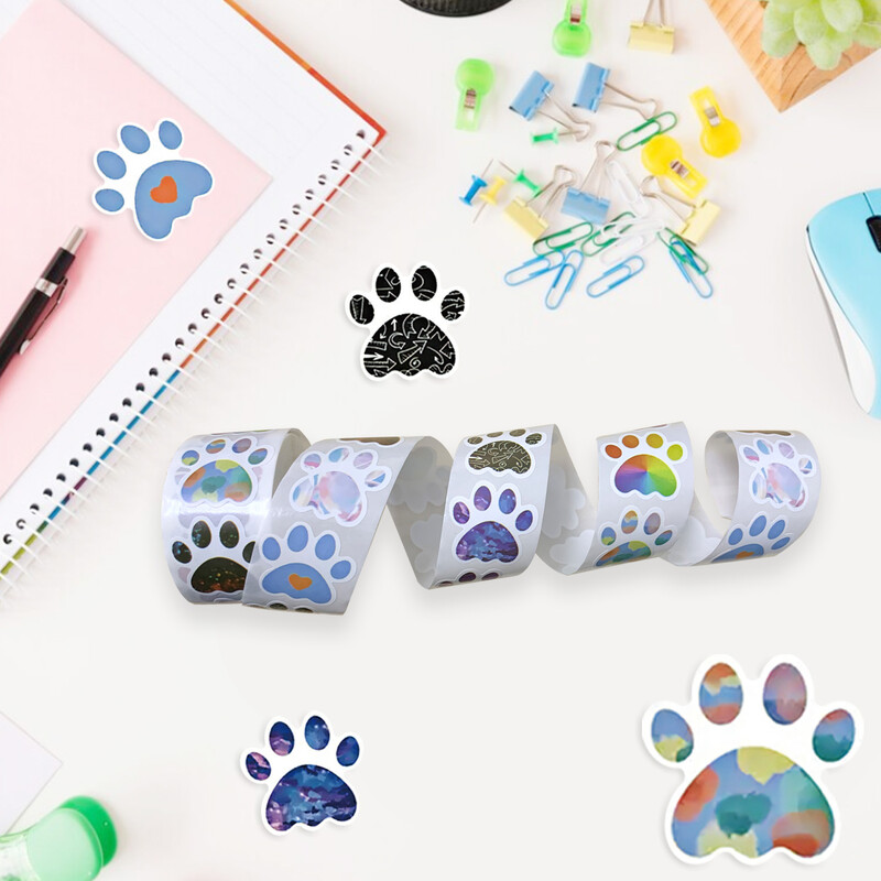 100-500 komada slatkih šarenih naljepnica s otiskom šape Rođendanski poklon Dekoracija Pečaćenje naljepnica za šape Naljepnice Nagrada učitelja Dječje naljepnice