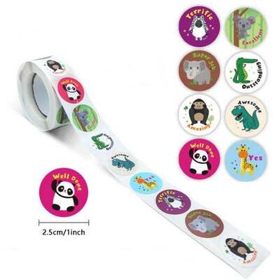 NOI Recompensa cu ridicata Autocolante motivaționale pentru studenți Cut Animal Holiday Festival de petrecere sărbători Etichete autoadezive Artizanat