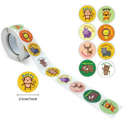 NOI Recompensa cu ridicata Autocolante motivaționale pentru studenți Cut Animal Holiday Festival de petrecere sărbători Etichete autoadezive Artizanat