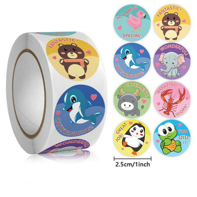 NOI Recompensa cu ridicata Autocolante motivaționale pentru studenți Cut Animal Holiday Festival de petrecere sărbători Etichete autoadezive Artizanat