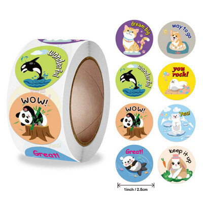 NOI Recompensa cu ridicata Autocolante motivaționale pentru studenți Cut Animal Holiday Festival de petrecere sărbători Etichete autoadezive Artizanat