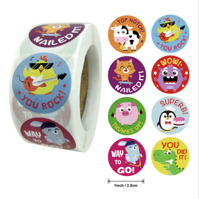 NOI Recompensa cu ridicata Autocolante motivaționale pentru studenți Cut Animal Holiday Festival de petrecere sărbători Etichete autoadezive Artizanat