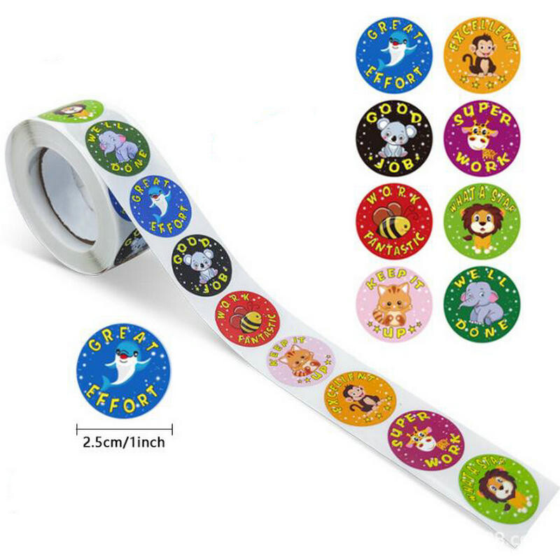 NOI Recompensa cu ridicata Autocolante motivaționale pentru studenți Cut Animal Holiday Festival de petrecere sărbători Etichete autoadezive Artizanat