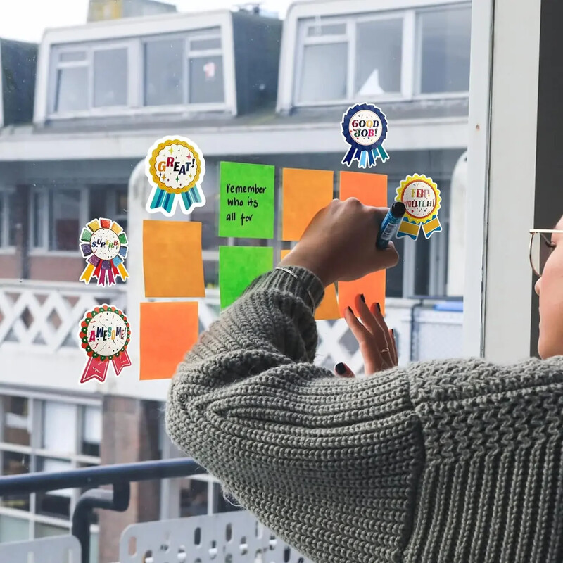 100 tk suured auhinnakleebised 70 mm sildid Kiitus ja lõbus tabel Suurepärane vau super töö Hästi tehtud Tore töö lastele Lapsed Õpetaja Vanem