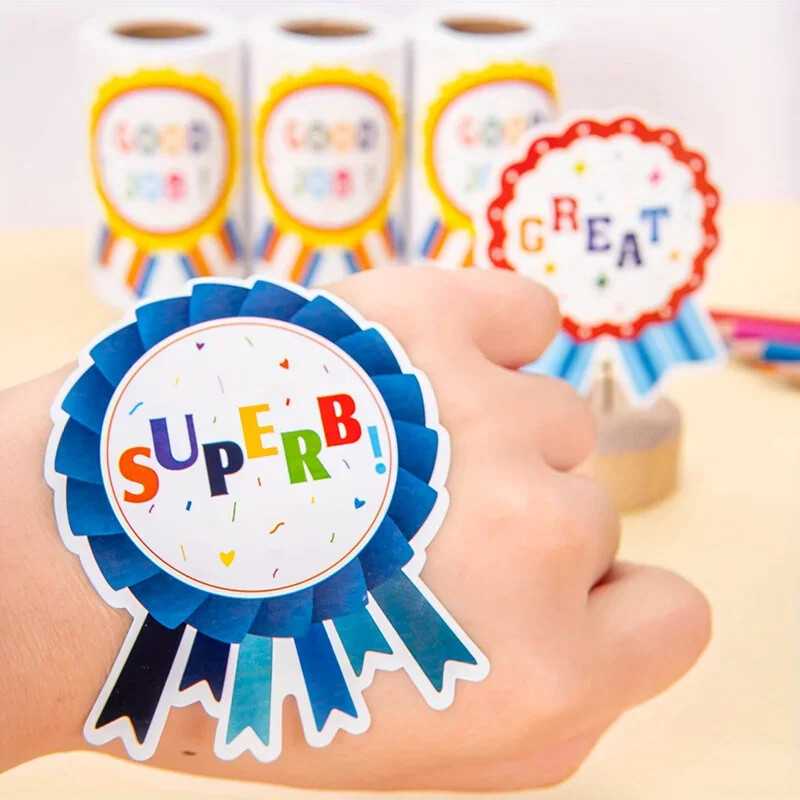 100 tk suured auhinnakleebised 70 mm sildid Kiitus ja lõbus tabel Suurepärane vau super töö Hästi tehtud Tore töö lastele Lapsed Õpetaja Vanem