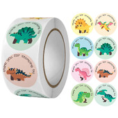 100-500 buc. Autocolante rotunde de recompensă pentru copii de dinozaur Etichete drăguțe de jucărie Decorare cadou Etichetă de etanșare Materiale de papetărie Autocolante