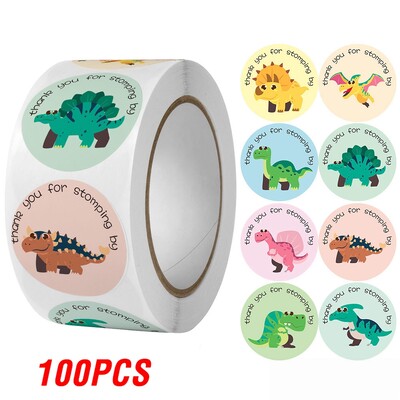 100-500 buc. Autocolante rotunde de recompensă pentru copii de dinozaur Etichete drăguțe de jucărie Decorare cadou Etichetă de etanșare Materiale de papetărie Autocolante