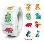 500 de bucăți etichete autocolante din hârtie lipicioasă de dinozaur Kawaii, mulțumim, autocolant de etanșare, articole de papetărie, decorare, albume de albume