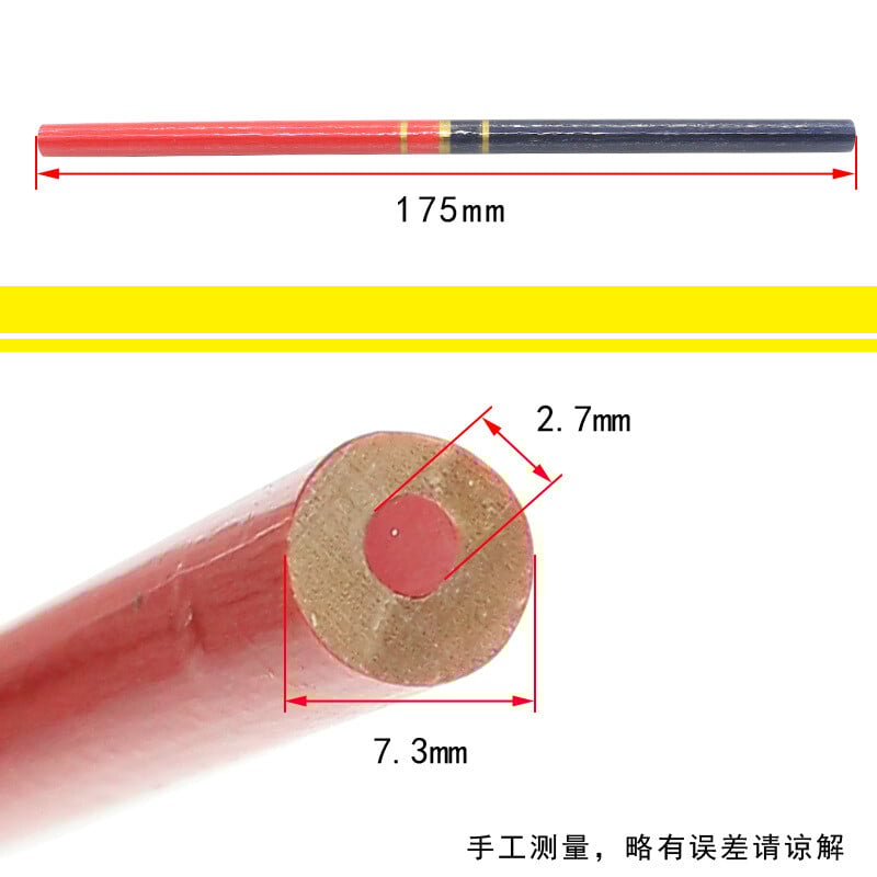 10/Set de creioane rotunde de tâmplărie, în două culori, albastru și roșu, pentru birou, desen, scriere, pix, pix din lemn