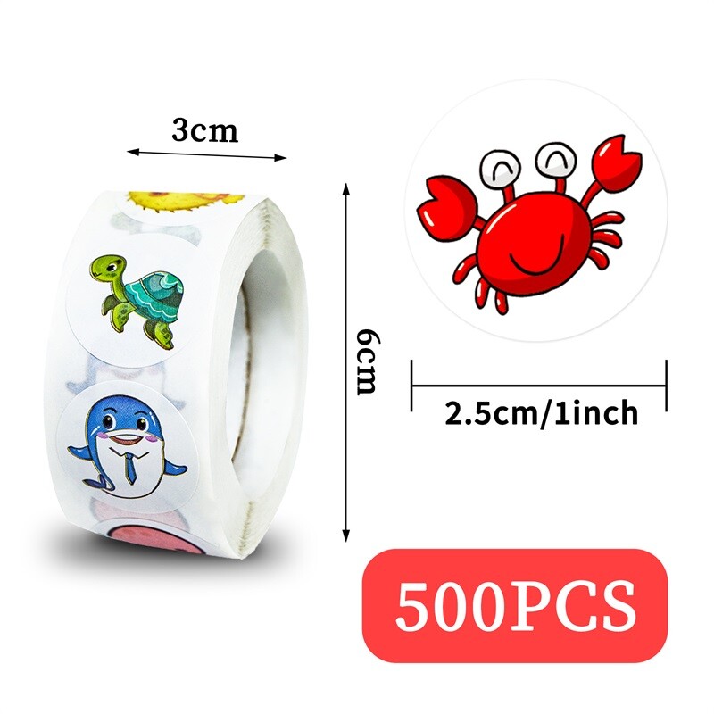 500 vnt Mielos riebios jūrinės žuvies lipnios popierinės lipdukų etiketės ačiū lipdukų sandarinimas raštinės reikmenys, dekoracijos iškarpų albumas