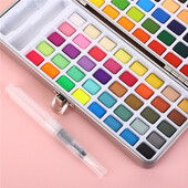 Set de vopsea acuarelă solidă 50/72/90/100, cutie metalică, consumabile de hârtie pentru acuarelă, pigment pentru acuarelă, pentru începători, desen pentru acuarelă