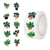 500PCS Зелени растения Хартиени етикети Благодаря Стикер Запечатване Декорация Скрапбукинг Канцеларски материали Ръчни счетоводни консумативи за деца