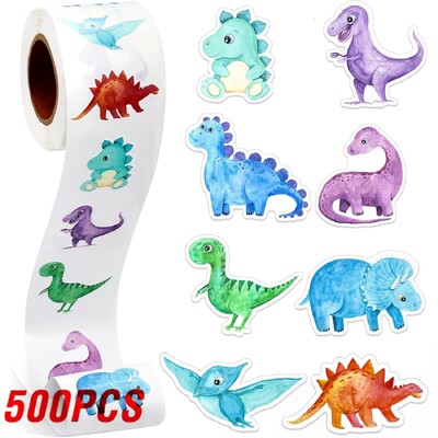 100-500 τεμ. Αυτοκόλλητο διακοσμητικό σε σχήμα ζώου δεινοσαύρου, κουτί δώρου Αυτοκόλλητο ετικέτας επιβράβευσης αυτοκόλλητο γραφικής ύλης
