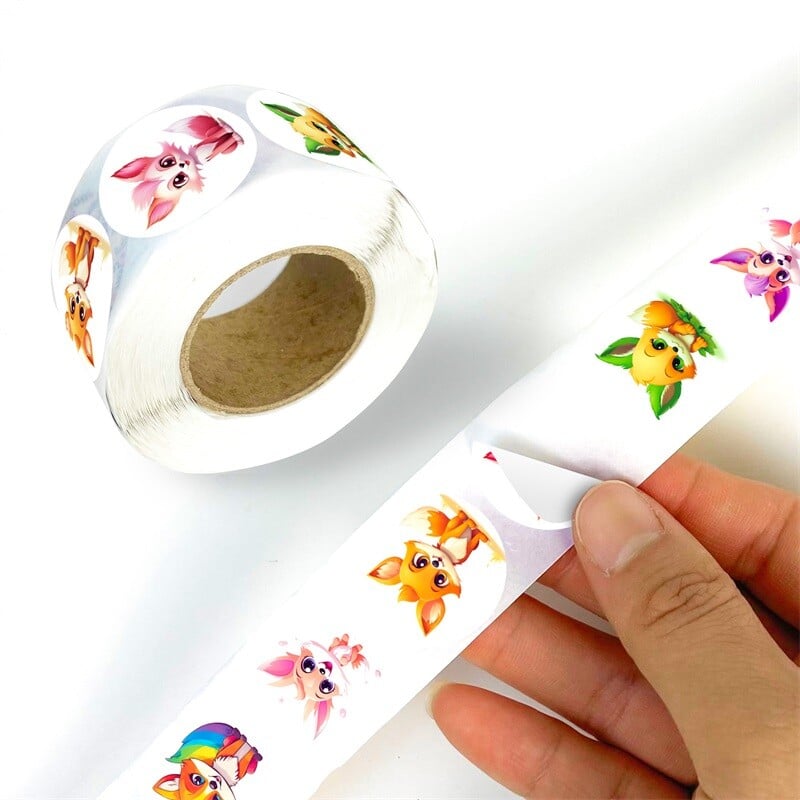 500PCS Kawaii Fox Sticky Paper Stickers Етикети Благодарение на стикера Запечатване на корейски канцеларски материали Декорация Scrapbooking