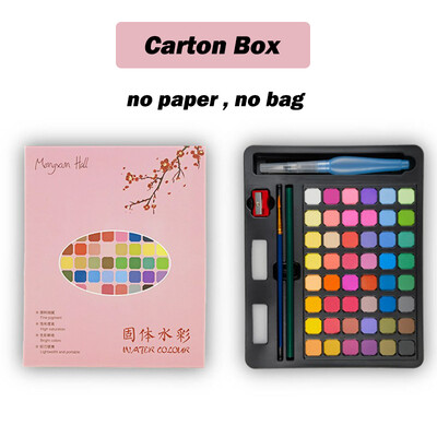 Vientisa 48 spalvų akvarelė su teptuku ir popieriumi Acuarelas Pigmento tapybos rinkinys su pigmentacija Vaikams Menininkams Mokykliniai meno reikmenys