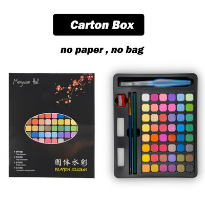 Vientisa 48 spalvų akvarelė su teptuku ir popieriumi Acuarelas Pigmento tapybos rinkinys su pigmentacija Vaikams Menininkams Mokykliniai meno reikmenys