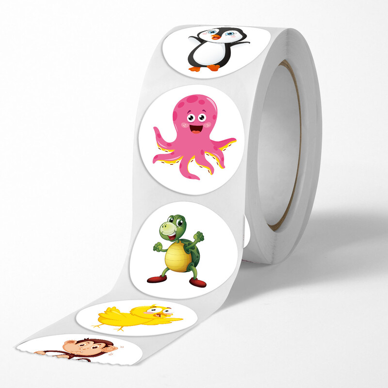 100-500 τμχ Αυτοκόλλητα ζωάκια κινουμένων σχεδίων Χαριτωμένο αυτοκόλλητο ανταμοιβής για παιδιά Διακόσμηση δώρου Φάκελοι σφραγιστικές ετικέτες Αυτοκόλλητα χαρτικά