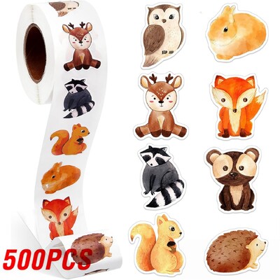 100-500 vnt Mieli gyvūnai Lipdukai Atlygio lipdukai vaikams Studentams Motyvacinės dovanos dekoravimo etiketės Kanceliarinės prekės lipdukas