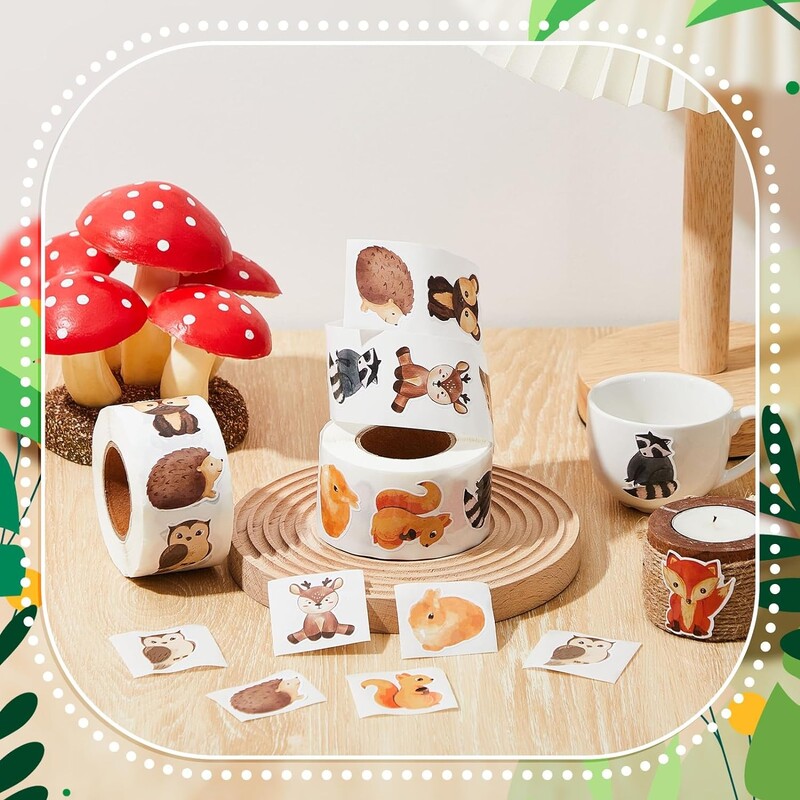 100-500 vnt Mieli gyvūnai Lipdukai Atlygio lipdukai vaikams Studentams Motyvacinės dovanos dekoravimo etiketės Kanceliarinės prekės lipdukas