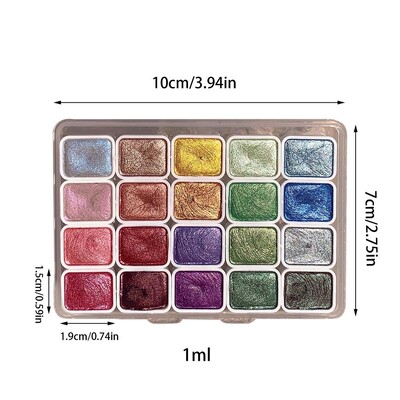 20 värvi tahked vesivärvid