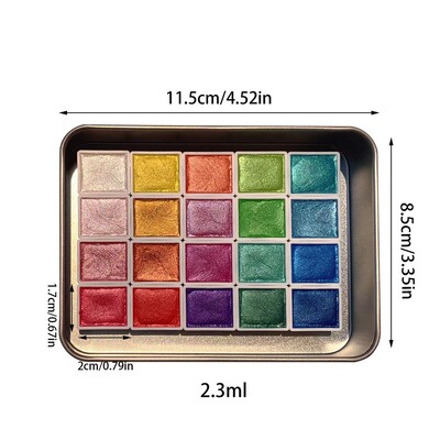 20 värvi tahked vesivärvid