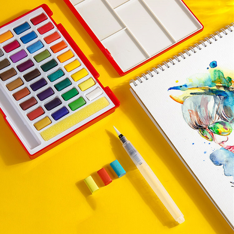 Faber Castell 24/36/48 Colors Skaidrus vientisas akvarelinių dažų rinkinys Kelioninis akvarelės pigmentas piešimui