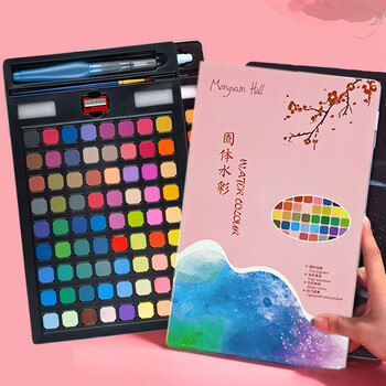 Комплект акварелни бои 48/60/72 Colors Artist Solid Water Colour Pigment Portable Set за рисуване с четка Художествени материали Подарък