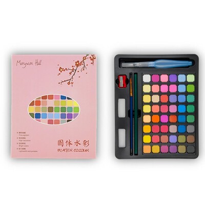 Akvarelinių dažų rinkinys 48/60/72 Colors Artist Solid Water Color Pigment nešiojamas piešimo rinkinys su teptuku meno reikmenimis Dovana