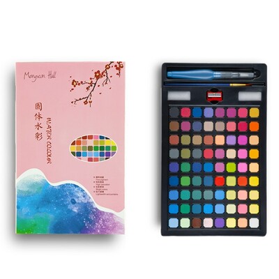 Akvarelinių dažų rinkinys 48/60/72 Colors Artist Solid Water Color Pigment nešiojamas piešimo rinkinys su teptuku meno reikmenimis Dovana