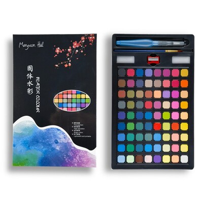 Akvarelinių dažų rinkinys 48/60/72 Colors Artist Solid Water Color Pigment nešiojamas piešimo rinkinys su teptuku meno reikmenimis Dovana